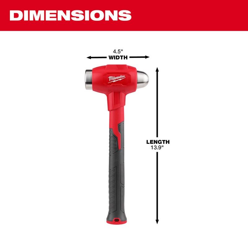 Milwaukee 48-22-9141 32oz Dead Blow Ball Peen Hammer