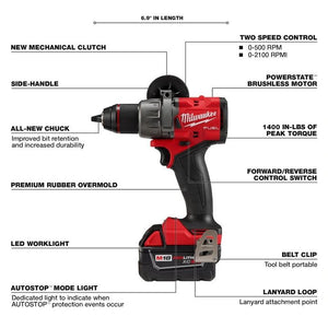 Milwaukee 3697-22CXC M18 FUEL 18V Brushless Cordless Hammer Drill and Impact Driver Combo Kit (2-Tool)