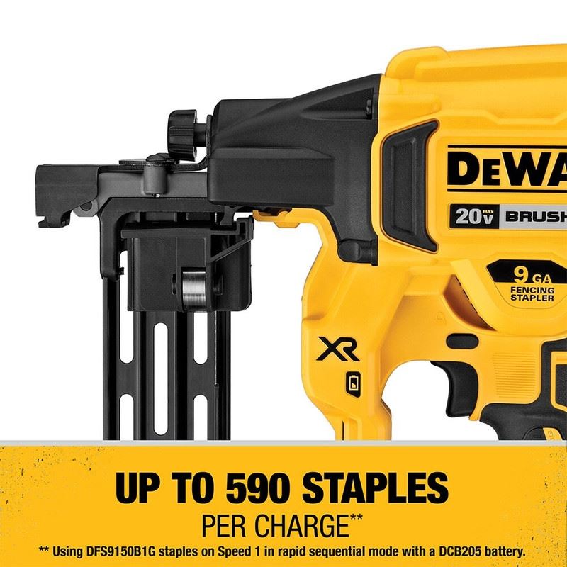 DEWALT DCFS950P2 20V MAX XR 9 GA Cordless Fencing Stapler Kit