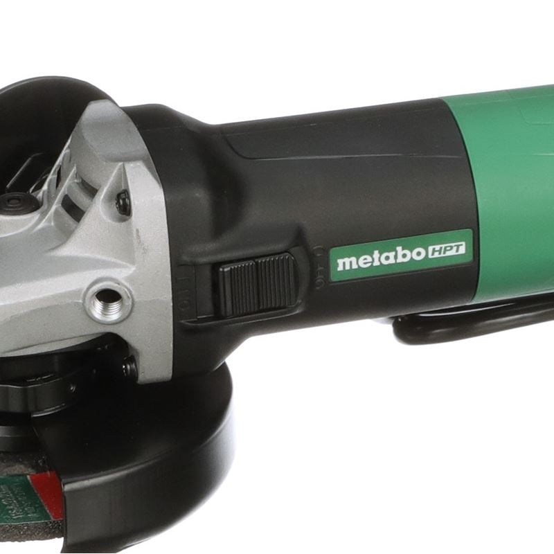 metabo HPT G12SR4M 4-1/2 Inch 6.2 Amp Slide Switch Angle Grinder Kit w/ 5 Abrasive Wheels