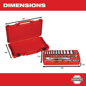 Milwaukee 48-22-9408 3/8in Drive 28pc Ratchet  and Socket Set- SAE