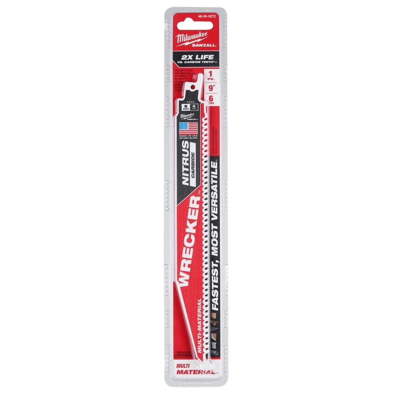 Milwaukee 48-00-5272 The WRECKER with Nitrus Carbide SAWZALL Blade - 9in