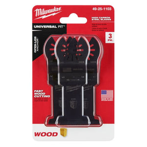 Milwaukee 49-25-1103 OPEN-LOK 1-3/8 in Hcs Wood Blades 3 Pk