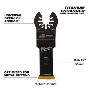 Milwaukee 49-25-1251 OPEN-LOK 1-1/8 in Titanium Enhanced Bi-Metal Metal Blade 1 Pk