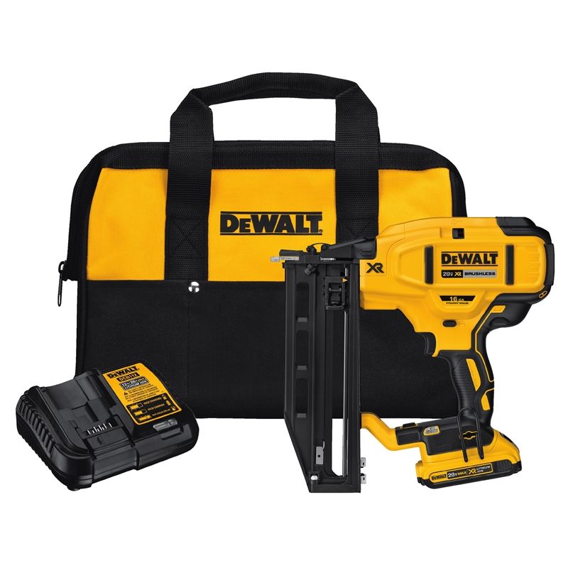 DEWALT DCN662D1 20V MAX* XR 16 GA Cordless Straight Finish Nailer Kit