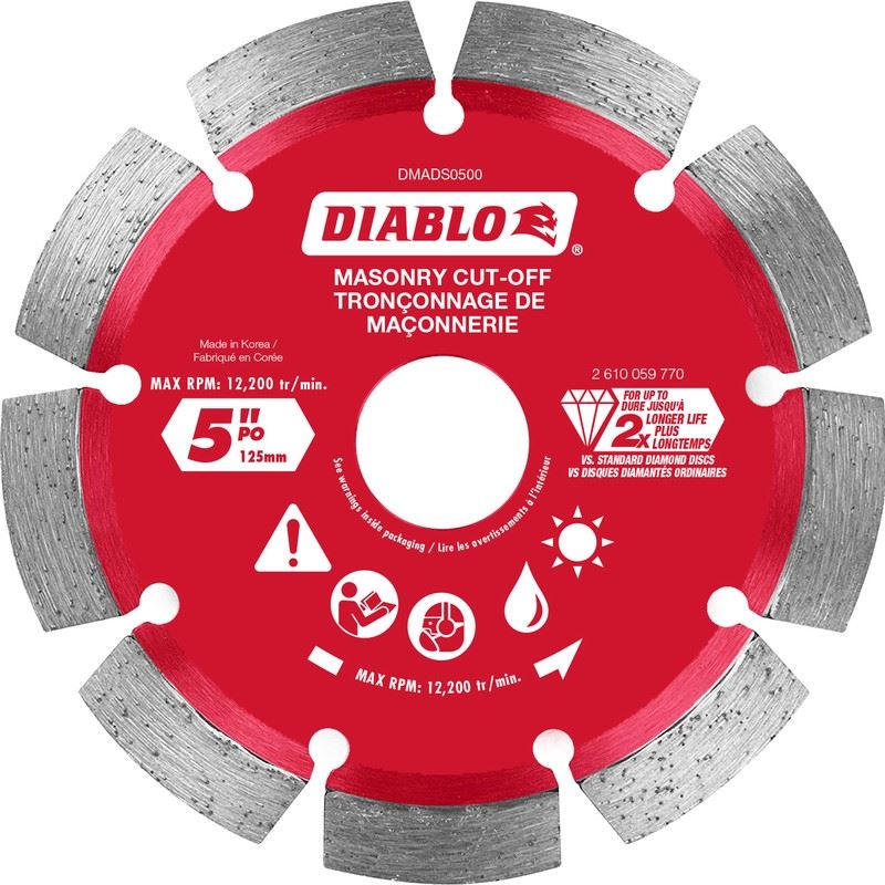 Diablo DMADS0500 5 in. Diamond Segmented Cut-Off Discs for Masonry