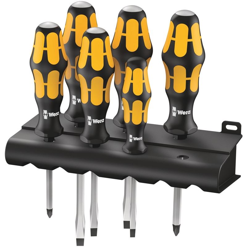 932/6 Screwdriver set Kraftform Wera: Chiseldriver and rack