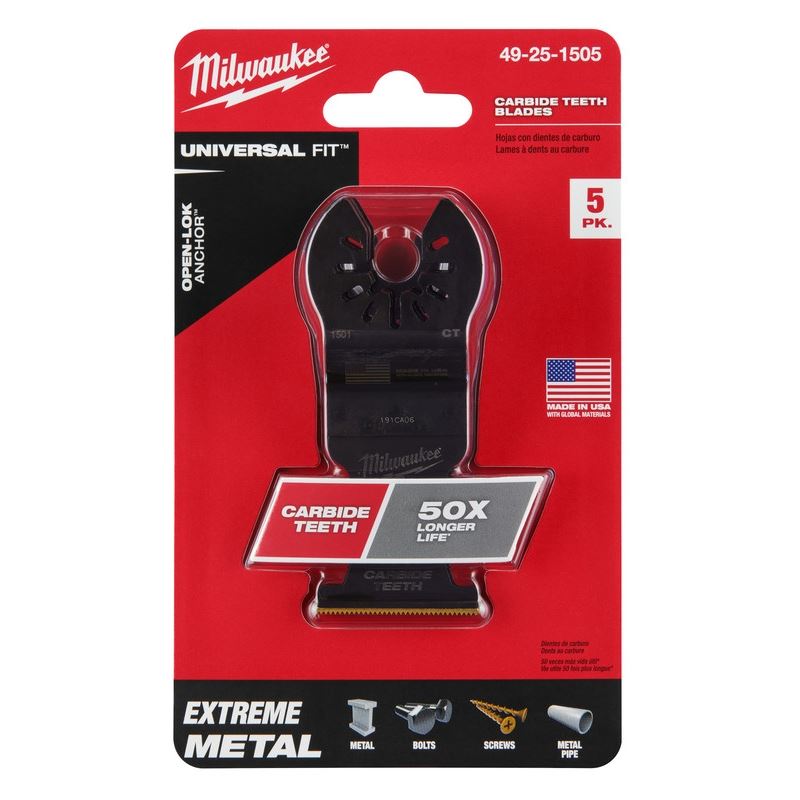 Milwaukee 49-25-1505 OPEN-LOK 1-3/8 in Titanium Enhanced Carbide Teeth Metal Blade 5 Pk