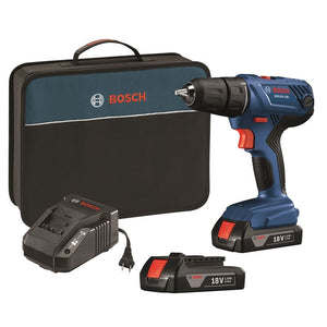 Bosch GSR18V-190B22 18 V Compact 1/2 In. Drill/Driver Kit with (2) 1.5 Ah SlimPack Batteries