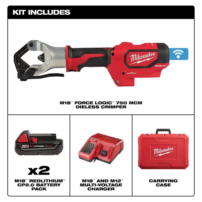 Milwaukee 2877-22 M18 FORCE LOGIC 750 MCM Dieless Crimper