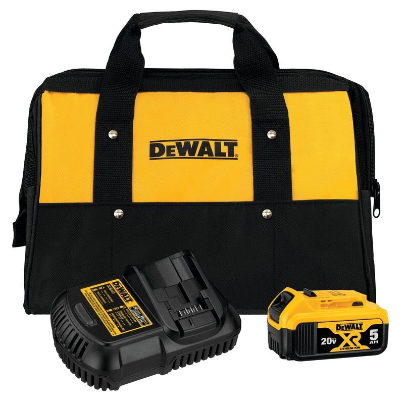 DEWALT DCB205CK 20V MAX 5.0Ah Battery Charger Kit with Bag