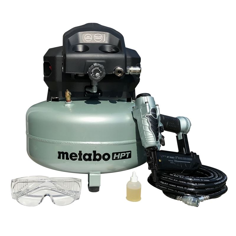 metabo HPT KNT50AC 18 GA Brad Nailer and 6 GAL Compressor Combo Kit