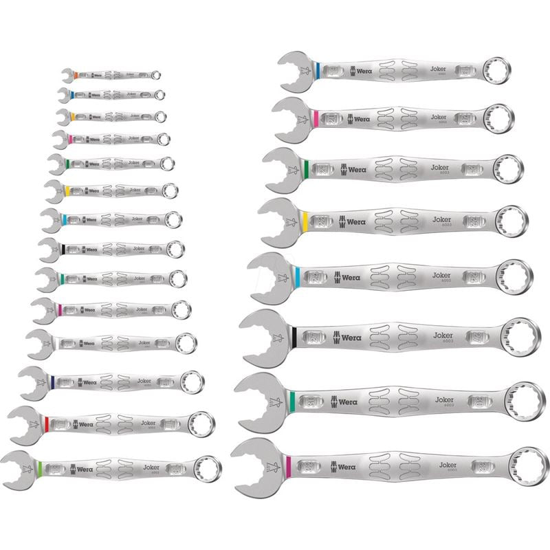 WERA 05020232001 6003 Joker 22 Set 1 Combination Wrench Set, 22 pieces