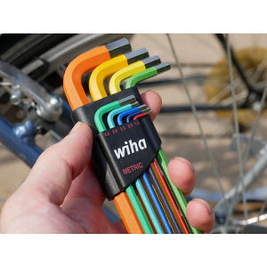 WIHA-66980 9 Piece Ball End Color Coded Hex L-Key Set - Metric