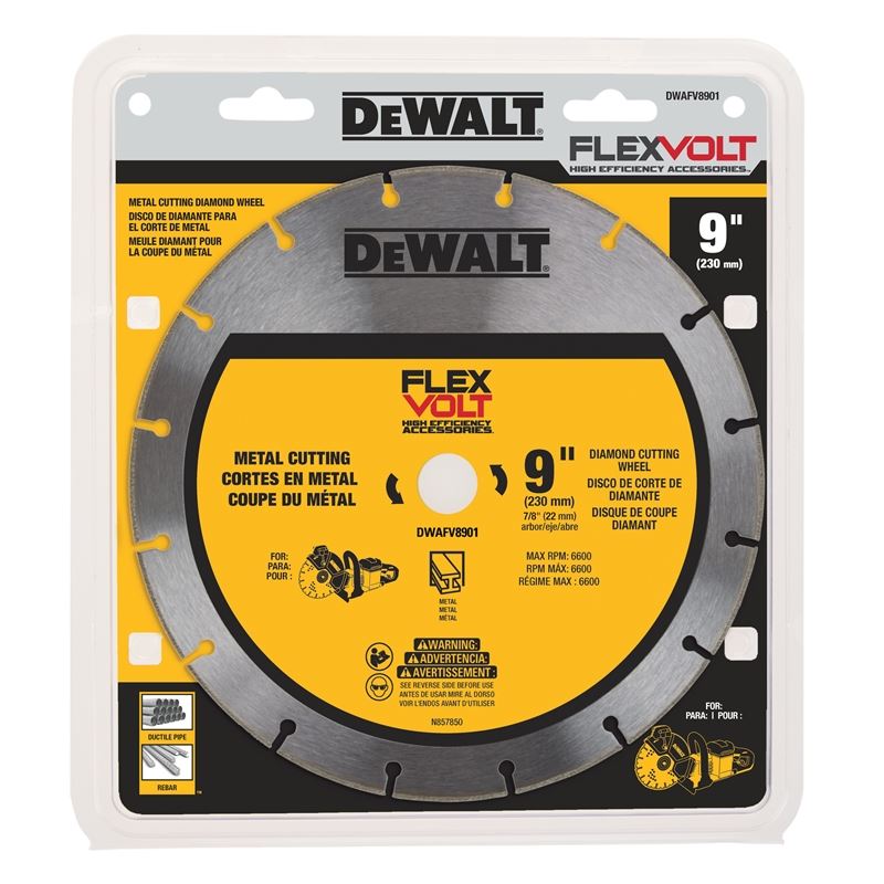 DEWALT DWAFV8901 FLEXVOLT 9 IN. METAL CUTTING DIAMOND WHEEL