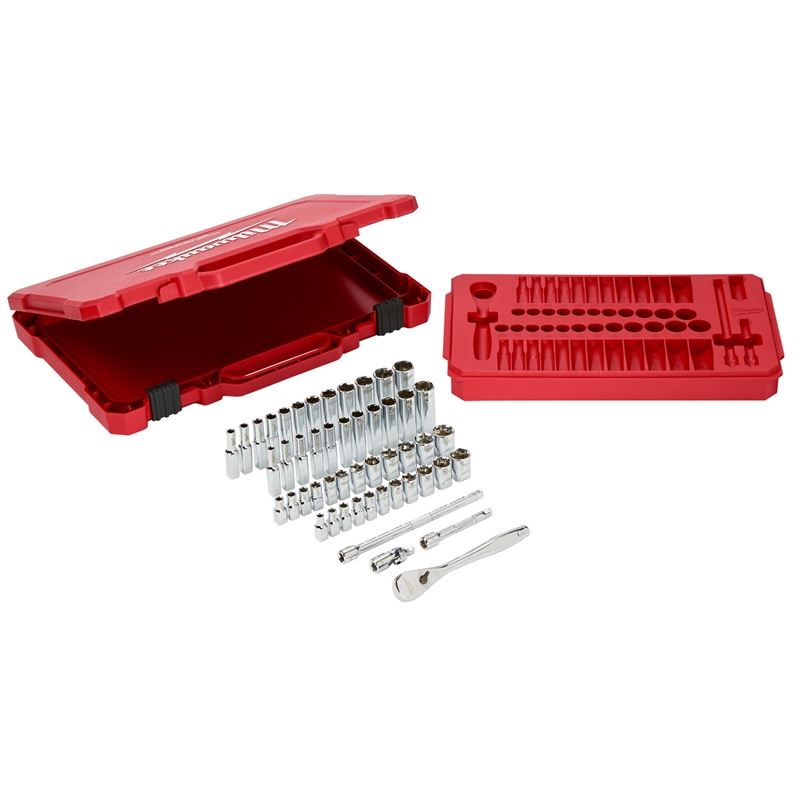 Milwaukee 48-22-9004 1/4 in Drive 50pc Ratchet and Socket Set - SAE and Metric