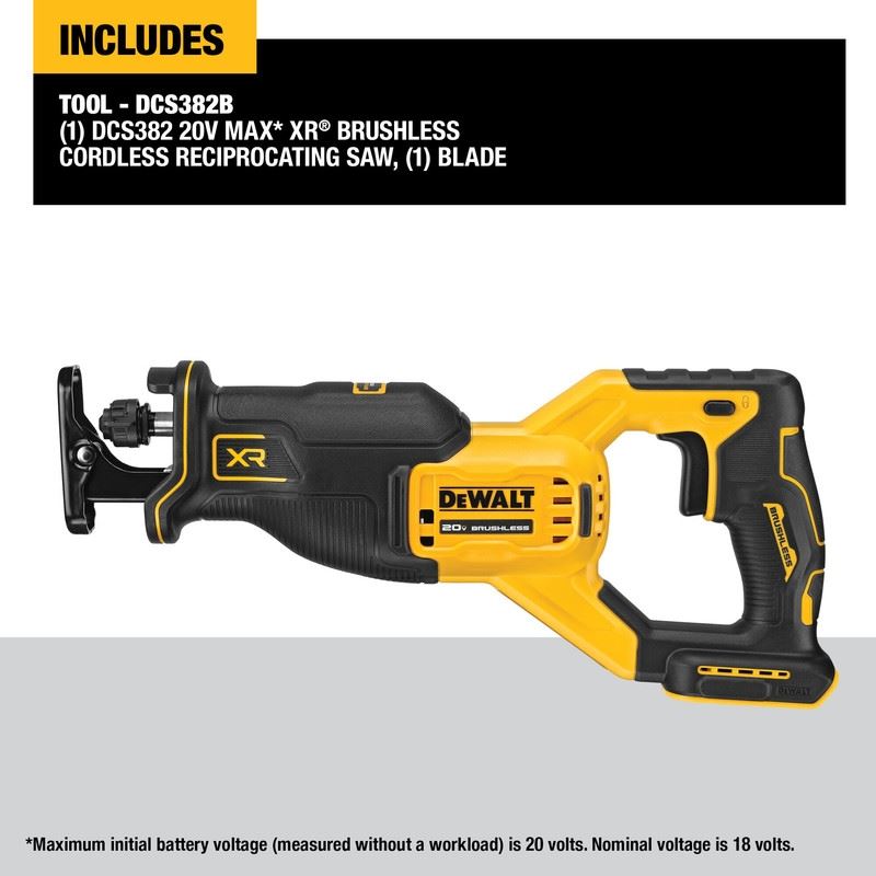 DEWALT DCS382B 20V MAX XR Brushless Cordless Reciprocating Saw (Tool Only)