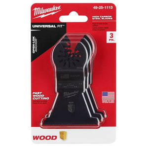 Milwaukee 49-25-1113 OPEN-LOK 2-1/2 in Hcs Wood Blades 3 Pk