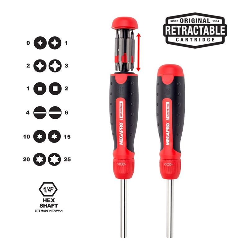 MEGAPRO Ratcheting Screwdriver 13 in 1