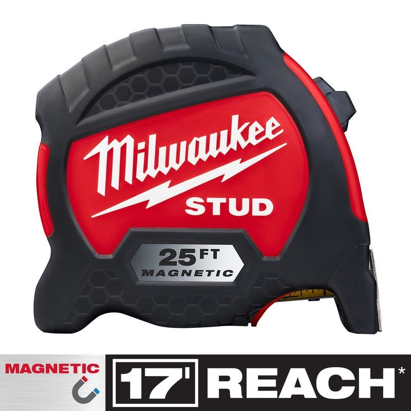 Milwaukee 48-22-9725M Magnetic STUD Magnetic Tape Measure