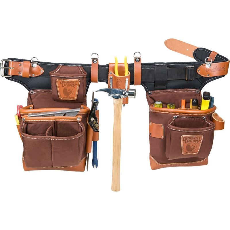 OCCIDENTAL LEATHER 9855 - Adjust-to-Fit Fat Lip Tool Bag Set - Color: Cafe