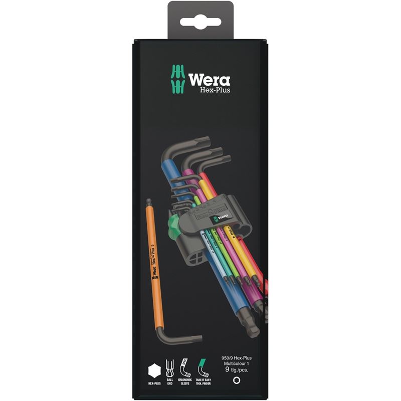 950/9 Hex-Plus Multicolour 1 SB Multicolour L-key set, metric, BlackLaser