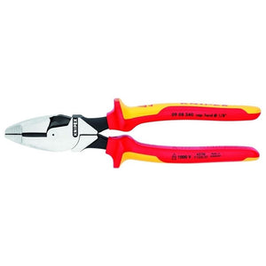 KNIPEX 09 08 240 SBA 9 1/2in High Leverage Linemans Pliers New England Head - 1000V Insulated