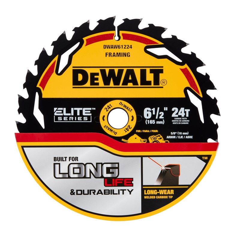 DEWALT DWAW61224  6-1/2in 24T ELITE SERIES Circular Saw Blade