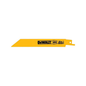 DEWALT DW4811 6in 18tpi Metal Cutting Bi-Metal Reciprocating Saw Blades - 5pk