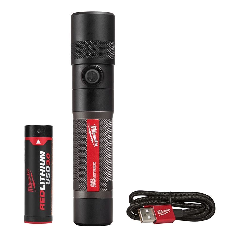 Milwaukee USB Rechargeable 1100L Twist Focus Flashlight