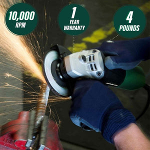 metabo HPT G12SR4M 4-1/2 Inch 6.2 Amp Slide Switch Angle Grinder Kit w/ 5 Abrasive Wheels