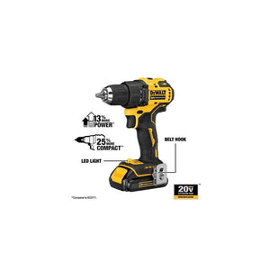 DEWALT DCD708C1 ATOMIC 20V MAX* Brushless Compact 1/2 in. Drill/Driver Kit