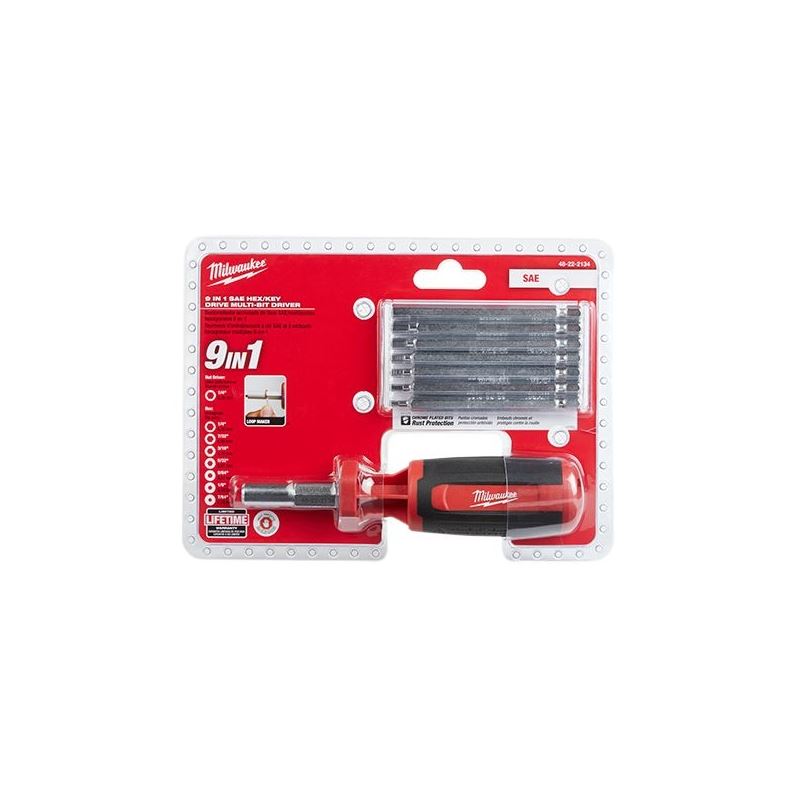 Milwaukee 48-22-2134 9-in-1 SAE HEX/KEY Drive Multi-bit Driver