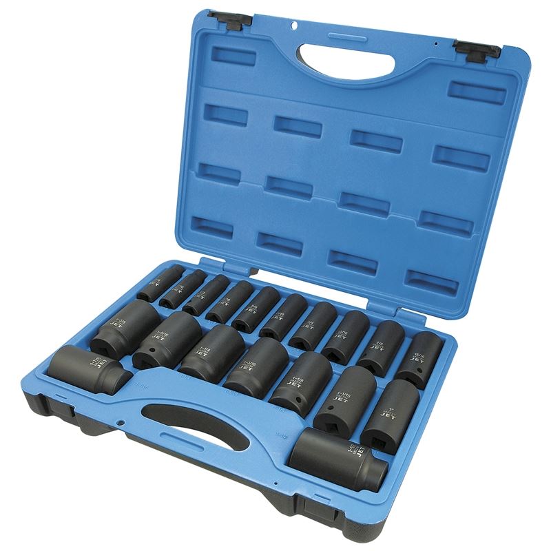 Jet 610329 19 Pc 1/2 Dr Deep S.a.e. Impact Socket Set - 6 Point