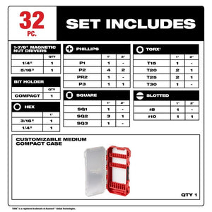 Milwaukee 48-32-4004 SHOCKWAVE Impact Duty Driver Bit Set - 32PC