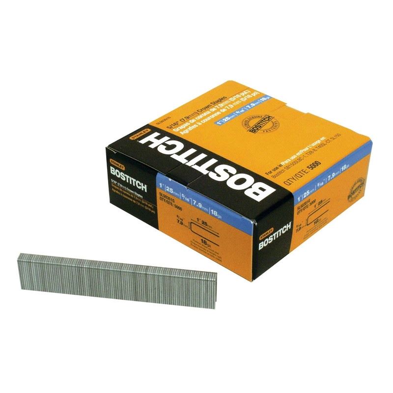 Bostitch SL50351G 5/16in CROWN X 1in LEG 18 GAUGE SL SERIES STAPLE - 5000pcs