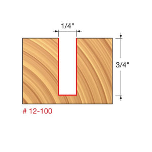 Freud | 12-100 1/4 (Dia.) Double Flute Straight Bit (Double Grind)