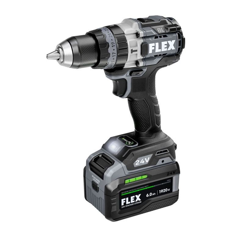 FLEX FX1271T-1H 24V 1/2 in 2-Speed Hammer Drill Driver w/ Turbo Mode Stacked-Lithium Kit