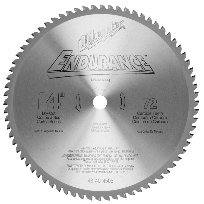 48-40-4505 14 in. 72 Tooth Dry Cut Carbide Tipped Circular Saw Blade