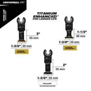 Milwaukee 49-10-9001 OPEN-LOK 3pc All Purpose Multi-Tool Blade Variety Pack