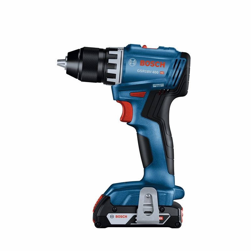 Bosch GSR18V-400B22 18V Compact Brushless 1/2 In. Drill/Driver Kit with (2) 2.0 Ah SlimPack Batteries