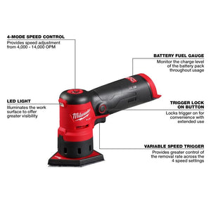 Milwaukee 2531-20 M12 FUEL Orbital Detail Sander