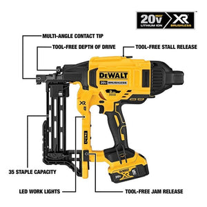 DEWALT DCFS950P2 20V MAX XR 9 GA Cordless Fencing Stapler Kit