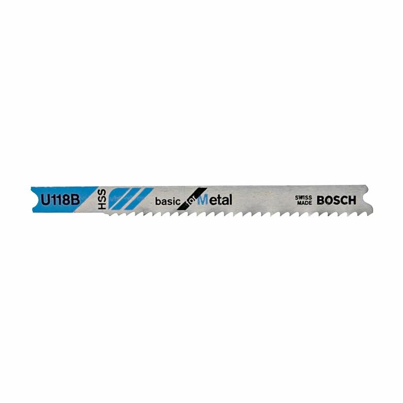 Bosch | U118B 5 Pieces 3-1/8" 11-14 Progressive TPI Basic for Metal U-Shank Jig Saw Blades