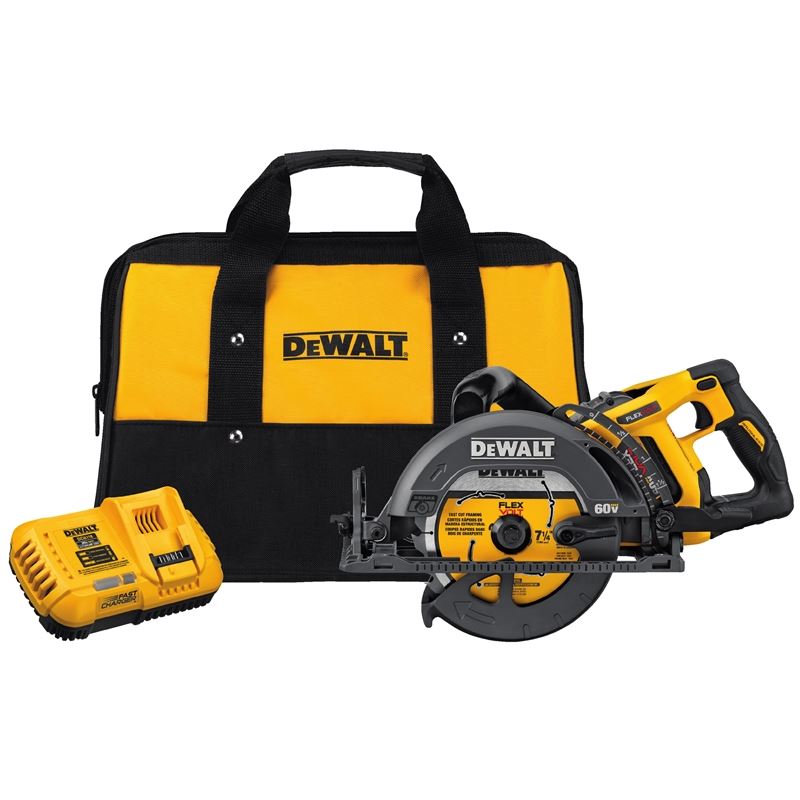 DCS577X1 FLEXVOLTÂ® 60V MAX* 7-1/4 in. Cordless Worm Drive Style Saw (9.0Ah Battery)