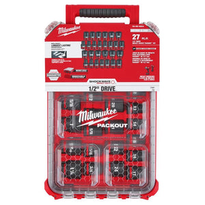 Milwaukee 49-66-6804 SHOCKWAVE Impact Duty Socket 1/2in Dr 27PC MM PACKOUT Set