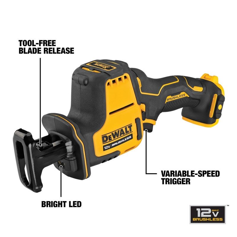 DEWALT DCS312B XTREME 12V MAX Brushless One Handed Cordless Reciprocating Saw (Tool Only)