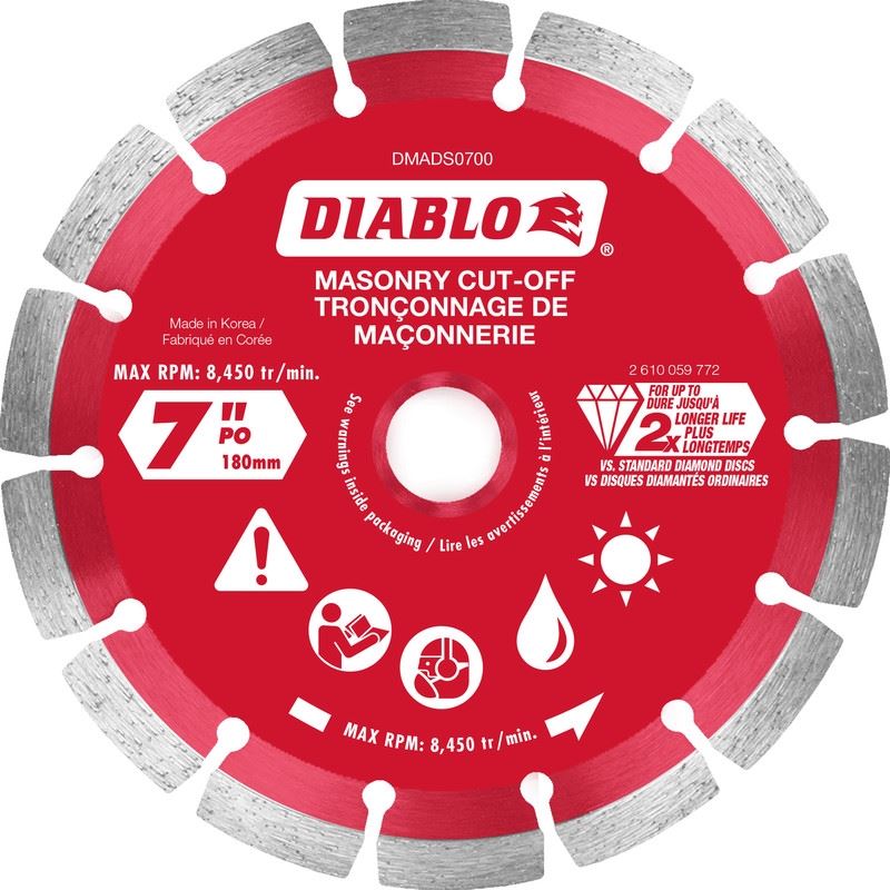 Diablo DMADS0700 7 in. Diamond Segmented Cut-Off Discs for Masonry