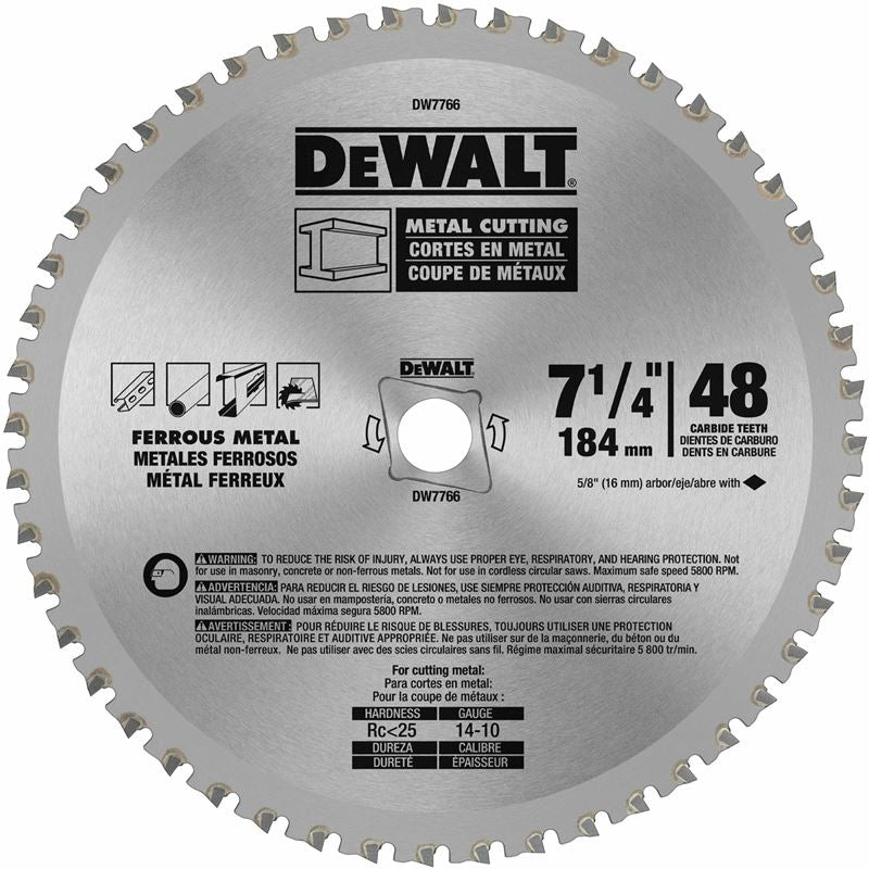 DEWALT | DW7766 7-1/4" 48T Metal Cutting Saw Blade