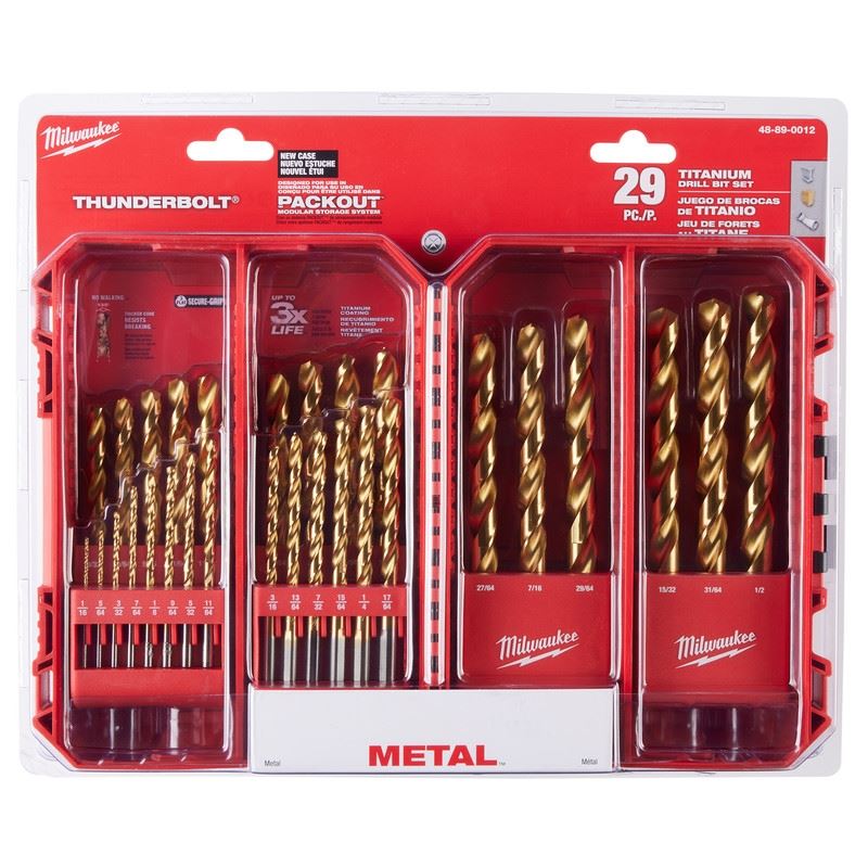 Milwaukee 48-89-0012 THUNDERBOLT Titanium Drill Bit Set - 29PC